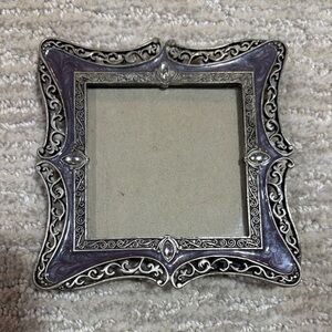 Art Nouveau Silver-Tone Decorative Frame - 3x3